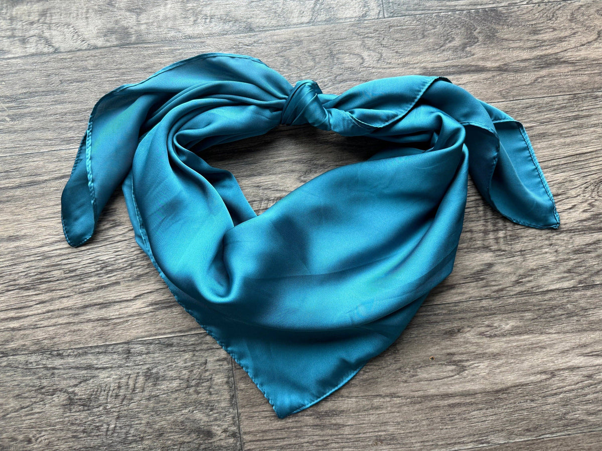 Wild Rag Dark Teal Blue Cowboy Western Neck Scarf