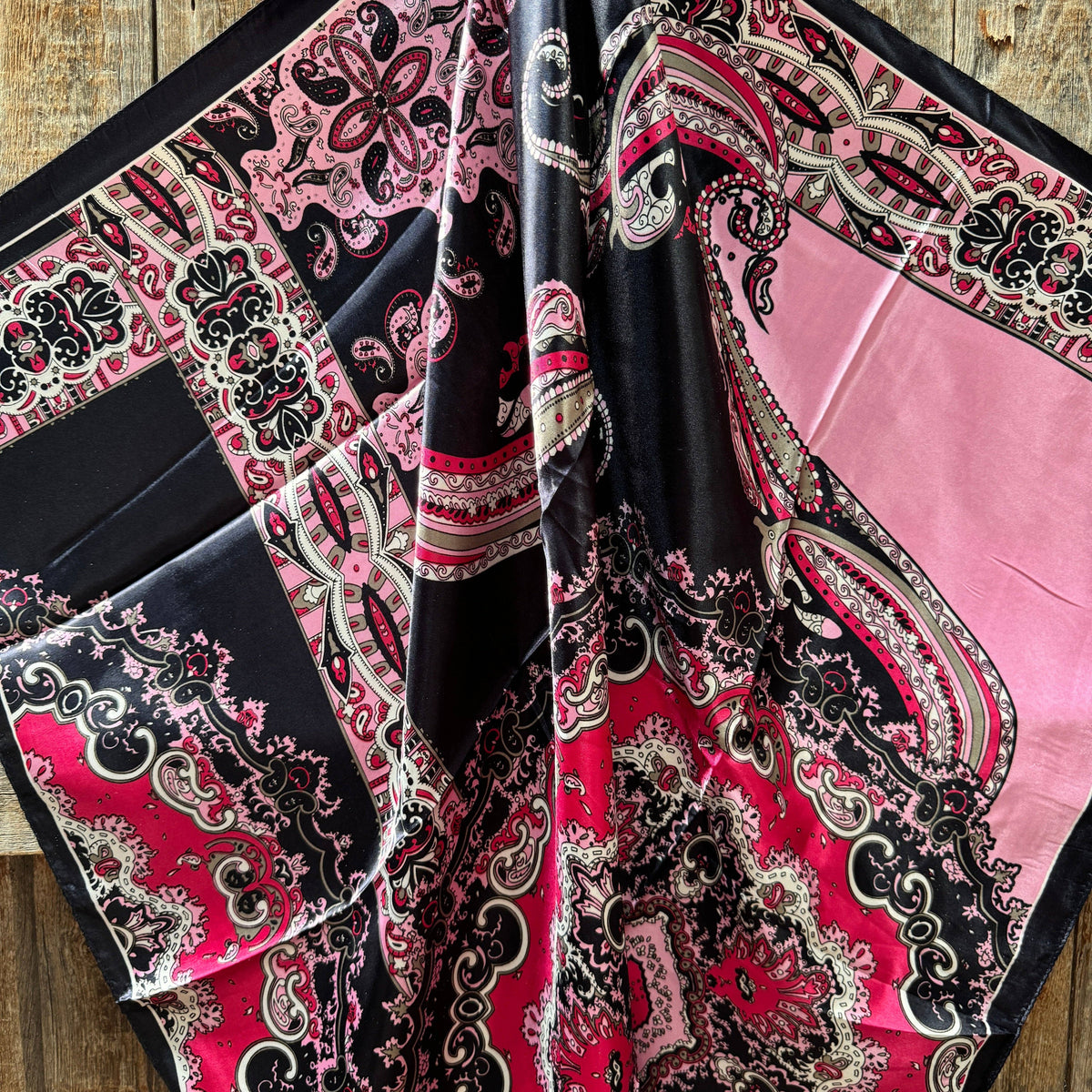 Pink and Black Wild Rag - Western Scarf