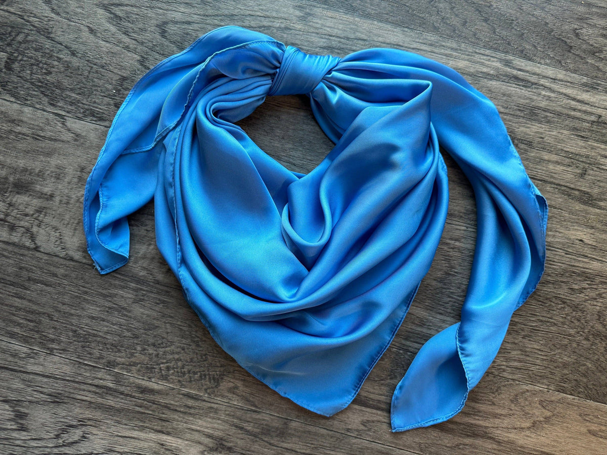 Wild Rag solid Blue Bell Cowboy Western Neck Scarf