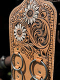 Western Tooled Leather Wild Rag Scarf Display Holder Keeper