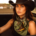 Olive Tone Paisley Wild Rag - Western Scarf