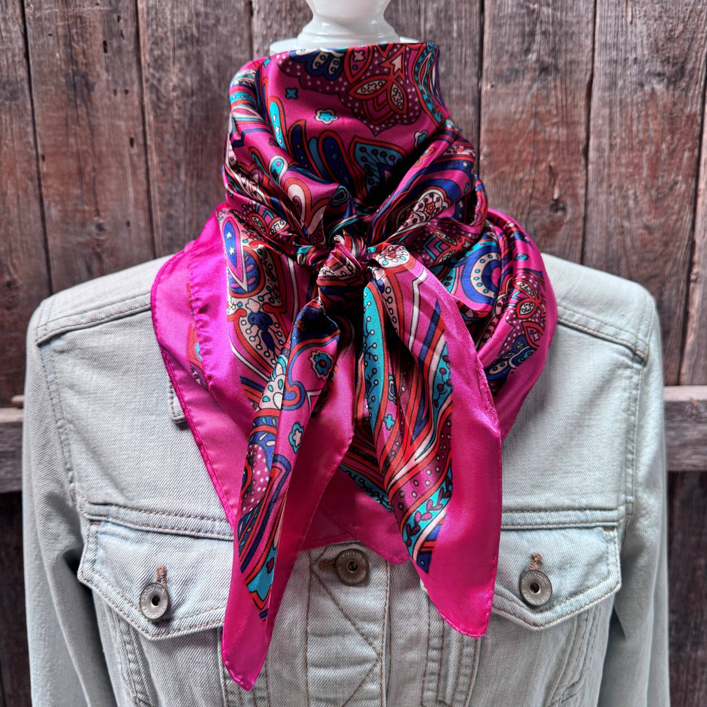 Pink Hippie Paisley Wild Rag - Western Scarf