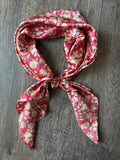 Wild Rag Cranberry Red and Beige Rose Cowboy Western Neck Scarf
