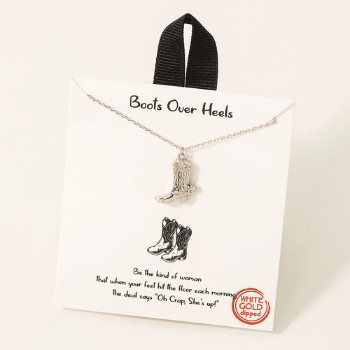 Cowboy Boot Pendant Necklace
