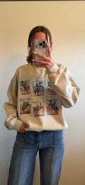 Western Rodeo Cowboy Bronco Vintage Stamp Graphic Sweatshirt