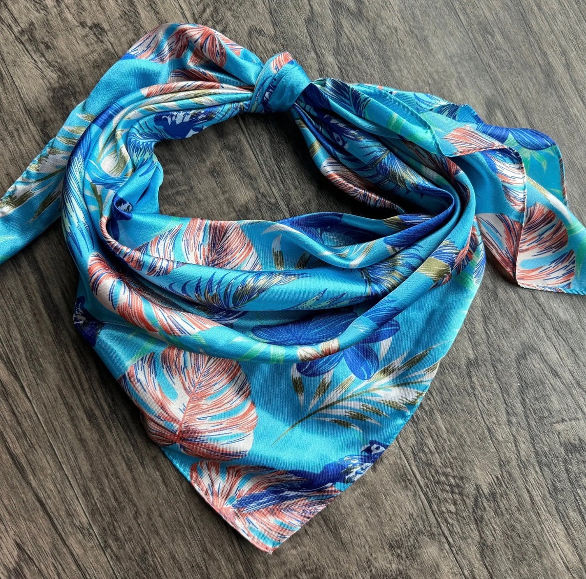 Wild Rag Turquoise Blue parrot Cowboy Western Neck Scarf