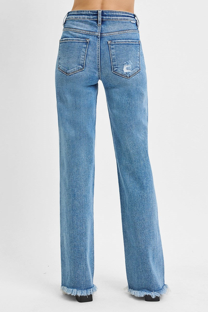 HIGH RISE LONG STRAIGHT JEANS