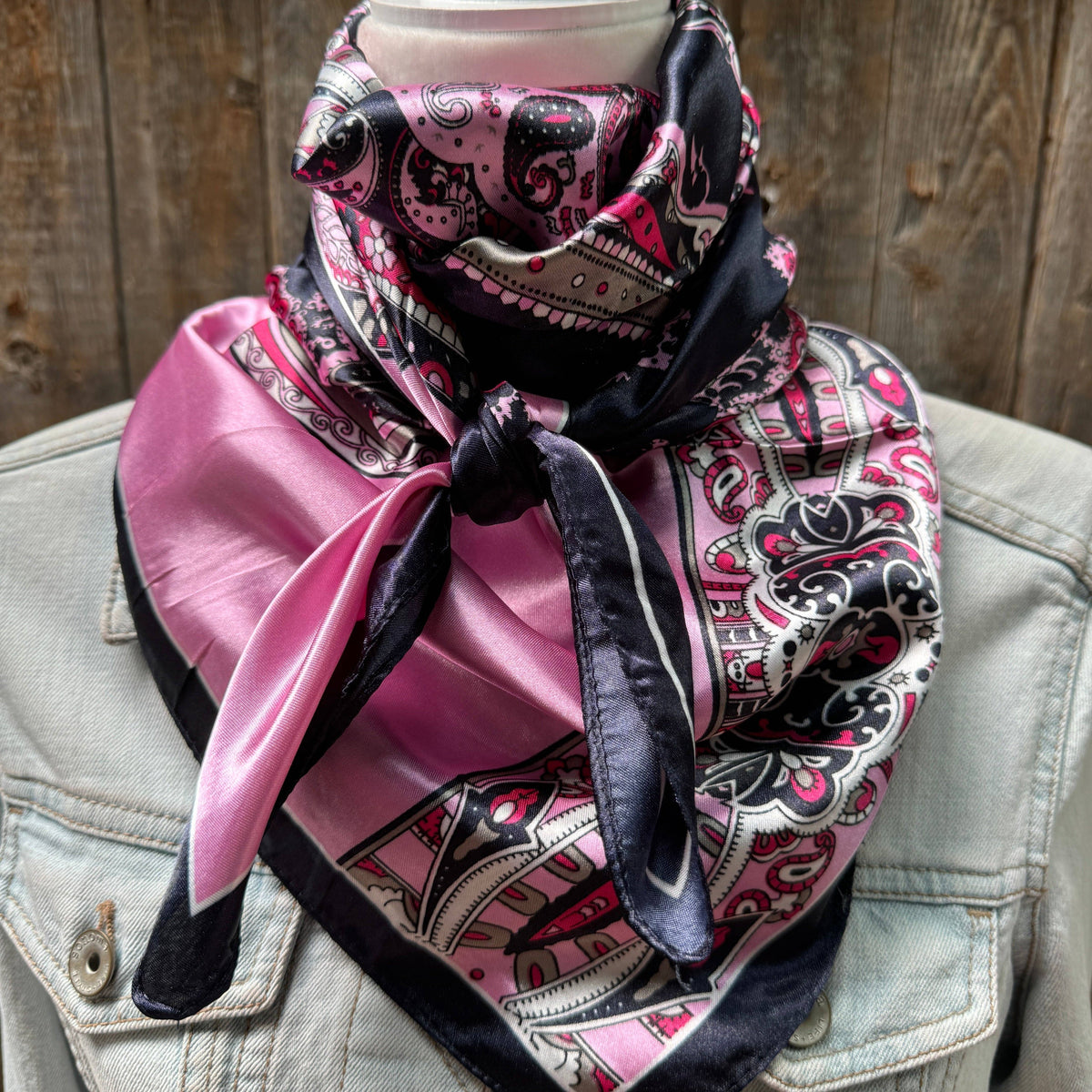 Pink and Black Wild Rag - Western Scarf