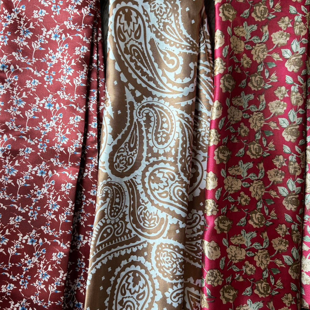 Wild Rag Cranberry Red and Beige Rose Cowboy Western Neck Scarf