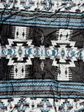 Blue & White Southwest Aztec King Size Super Plush Blanket